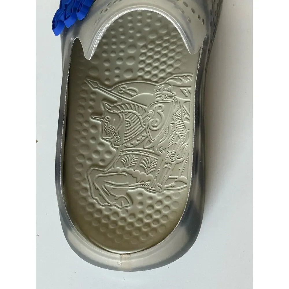 Burberry Mens Stingray Rubber Lichen IP Check Sandals 14 (47) 8088962 NIB $550
